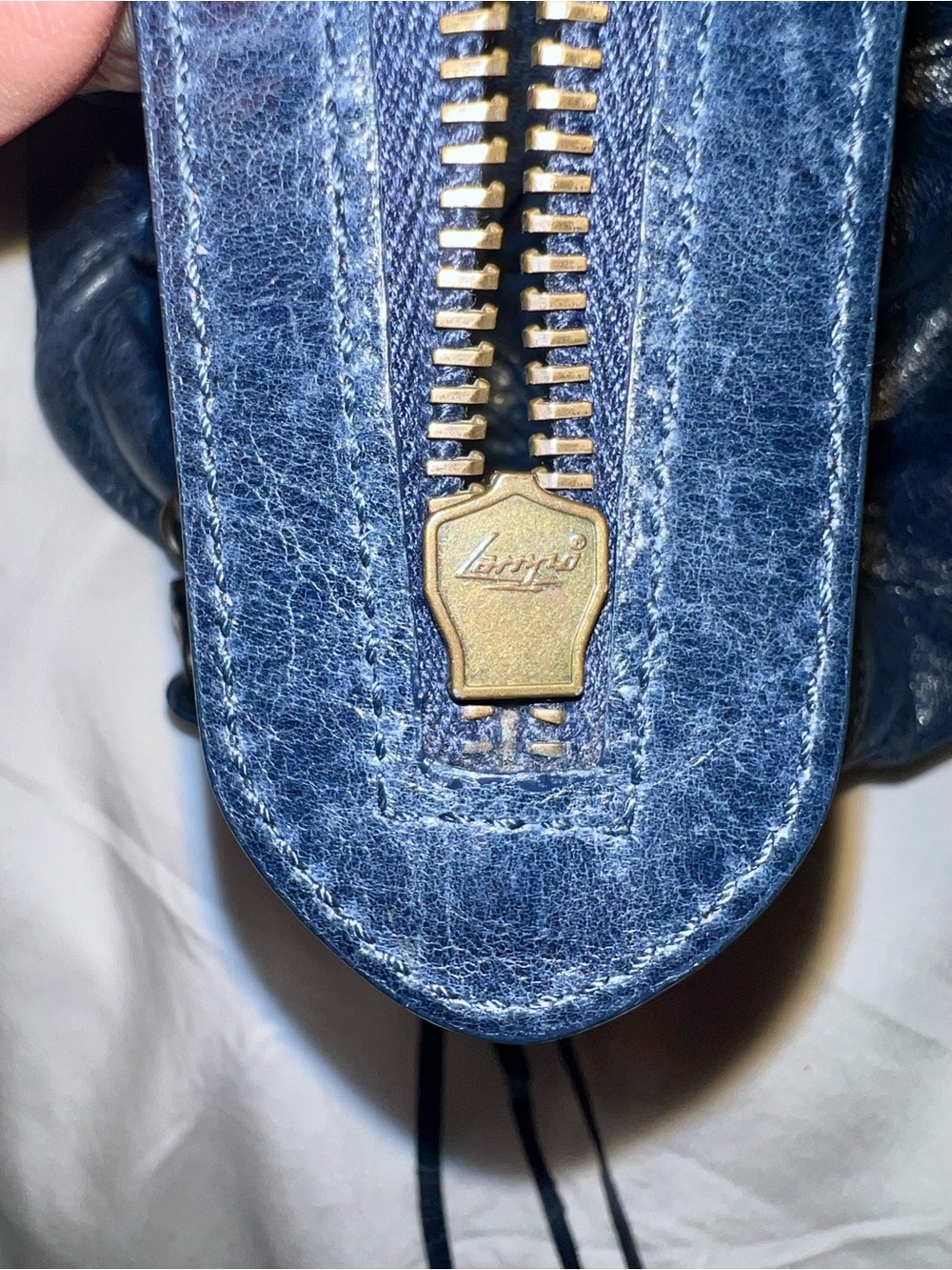 Balenciaga Medium City Navy Blue Leather Shoulder Bag Y2K - Picture 9 of 14